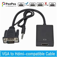 [LUNA electronic accessories] สายแปลงอะแดปเตอร์ที่รองรับ VGA เป็น HDMI Full HD 1080P พร้อมเอาต์พุตเสียงอะแดปเตอร์ VGA HD สำหรับแล็ปท็อปพีซีไปยังโปรเจคเตอร์ HDTV