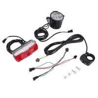 Electric Bike Front and Ebike Rear Light Set Input 36V 48V 60V Built-in Speaker E-Bike Headlight and Tail Light