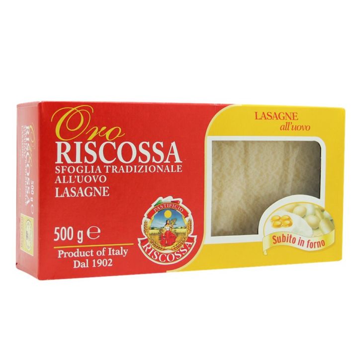 promotion-riscossa-lasagne-with-egg-95-500-g-เส้นพาสต้า-มีส่วนผสมของไข่ไก่-นำเข้าจากอิตาลี-ri14