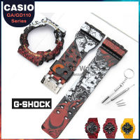 G SHOCK GA-110 / 100 GA-120 GD-110กรณียางซิลิโคน Watchband GA120 GA-140 GA150 GA300 GD-120 /100/110 GLS-100/110/120สำหรับชายกีฬากันน้ำสายคล้องคอสร้อยข้อมือ