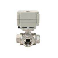 DN15 Stainless Steel Electric 3-Way Water Valve 1/2 L/T Type For HVAC Water Automatic Control Water Heating Solar Wate