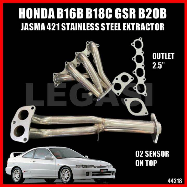 Honda B16B, B18C GSR , B18B & B20B 4x2x1 JASMA Extractor Stainless ...