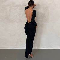 【HOT】✗❣✲ Backless Sleeve Ruched Bodyocn Evening for 2023 Outfits