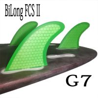 Bilong FCS II ครีบเซิร์ฟบอร์ดทรัสเตอร์ G7 3ชิ้นชุดรังผึ้งไฟเบอร์กลาสพร้อมครีบคาร์บอนขนาด L