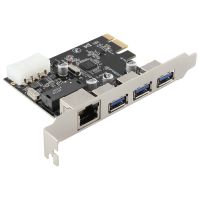 PCIe Slot to RJ45 USB 3.0 PCIe Expansion Card,with Gigabit Ethernet Controller PCI Express Adapter for Desktop PC