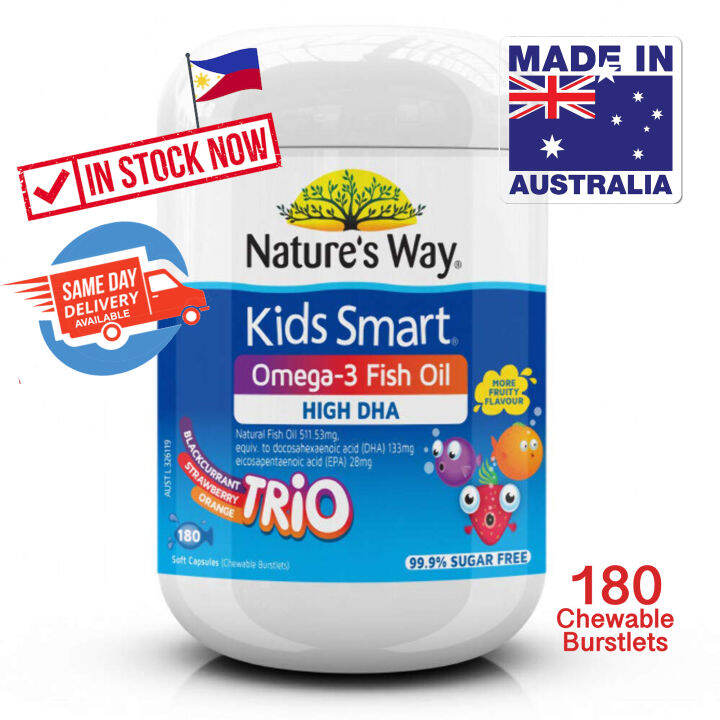 Nature's Way Kids Smart Omega3 Fish Oil High DHA Trio 180 Soft