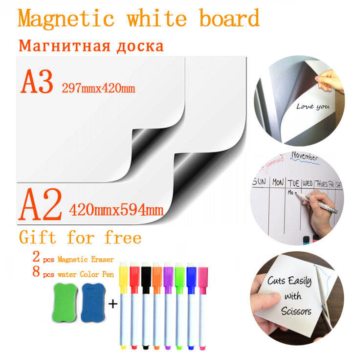 Soft Fridge Stickers Size A2 A3 Whiteboard for Kids Dry Eraser
