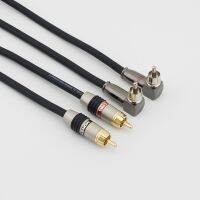 【DT】hifi Angle RCA Audio Cable Dual 2RCA to Dual 2RCA for TV DVD Speaker Subwoofer Amplifier Cable Shielded OFC  hot