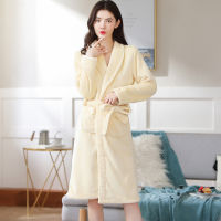 Women Pink Red Flannel Bath Robe Sleepwear 2020 Autumn Winter Solid Plush Couple Bathrobe Thick Warm Female Robe Dropshipping