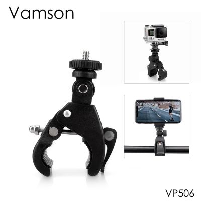 Vamson สำหรับ Gopro Hero 7 6 5 4สีดำอุปกรณ์เสริมจักรยานแฮนด์รถจักรยานยนต์แคลมป์สำหรับ DJI OSMO Action สำหรับ Yi -VP506