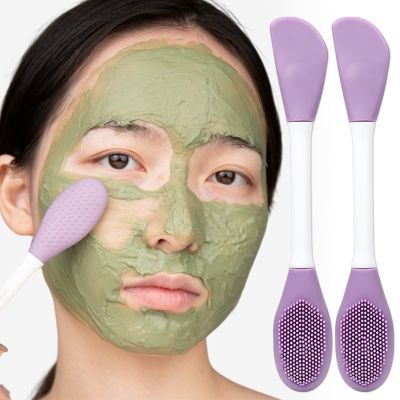1pcs Silicone Mask Brush Makeup Brush Double-Ended Soft Flat Head Professional Mud Mask Applicator Facial Beauty Skin Care Tools Makeup Brushes Sets