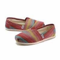 Promoแท้ Toms Lazy รองเท้าผ้าใบลําลองสําหรับผู้ชายผู้หญิงสีน้ําตาลอ่อนขนาด 35-40