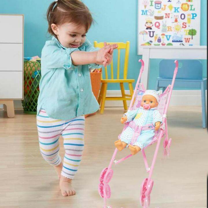 my-firsts-babies-doll-stroller-creative-simulation-doll-trolley-babies-doll-amp-folding-pram-set-foldable-babies-stroller-kids-pretend-play-funny-girl-play-house-toy-amicable