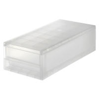 มูจิ กล่องเก็บของโพลีโพรพิลีนทรงตื้น - MUJI PP Single Drawer Shallow 18 × 40 × 11 cm