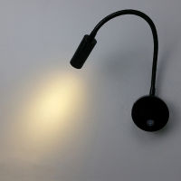 Sanmusion led book lamp new switch flexible indoor headboard reading book lights surface mounted black metal wall sconces 2Pcs