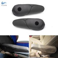 2Pcs สีดำรถ-จัดแต่งทรงผมไมโครไฟเบอร์หนัง Driver &amp; ผู้โดยสารด้านข้างที่นั่ง Armrest Handle สำหรับ Honda CRV 2007 2008 2009