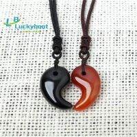 Natural Obsidian Pendant Tai Chi Pendant Necklace Magatama Agate Pendant Lucky Amulet Jade Jewelry Gift Men Women