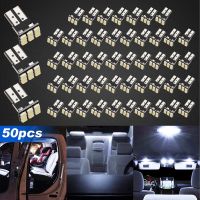 50ชิ้นลิ่ม T10สีขาวซูเปอร์9 Smd หลอดไฟ Led ภายใน W5w 194 168 2825โคมไฟ158ป้ายทะเบียนรถการอ่านรูปทรงกลม