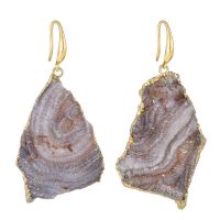 Natural Stone Milky Way Drop Earrings for Women Druzy Crystal Quartz Dangle Earrings