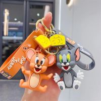 Tom and Jerry Anime Cartoon toys Doll Car Cute Key Chain Bag Pendant KeyChain Action Toy Figure Pendant Collectible kids Gifts