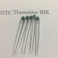 NTC Thermistor 10K +-1% 3mm. NTC Thermistor 10KΩ ±1%, Straight Lead  Epoxy Coating, Body Size Diameter 4mm Max/ Height 5mm Max, Pitch 2.54mmสีเขียว ไหม่แท้โรงงาน อะไหล่อิเล็คทรอนิกส์