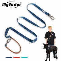 【FCL】▨ Mysudui 5 In 1 Multi-Function Adjustable Dog Lead Hand Training Leash Multi-Purpose Walk 2 Dogs