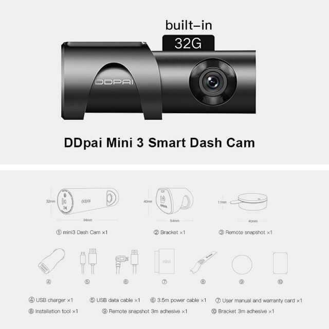 dpai-มินิ3กล้องติดรถ-hd-กล้องสำหรับรถยนต์1600p-ออโต้ไดรฟ์รถบันทึกวิดีโอ32g-emmc-24h-จอดรถจอมอนิเตอร์140องศามุมกว้าง