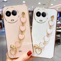 เคสโทรศัพท์ Realme11 Realme 11 C51 NFC 5G 4G เคส ปลอกข้อเสนอสุดฮอตดีไซน์ใหม่สีลูกกวาดไฟฟ้าสง่างามสร้อยข้อมือหัวใจซิลิโคนป้องกันการล่มสลาย Case 2023