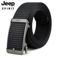 เข็มขัด JEEP SPIRIT สำหรับผู้ชายมีความยืดหยุ่นและทรุดโทรมเข็มขัดผ้าแคนวาสยาวเป็นพิเศษปรับเข็มขัดลำลองได้