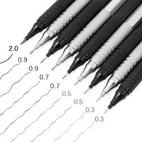 0.3 0.5 0.7 0.9 2.0mm Full Metal Mechanical Pencil Set Art Sketch HB Leads Retractable Nib School Writing Pencil Gift Stationery Wall Chargers