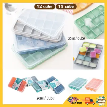 Baby food ice cube tray silicone lid cubes jelly mold food storage box  container freezer makanan bayi