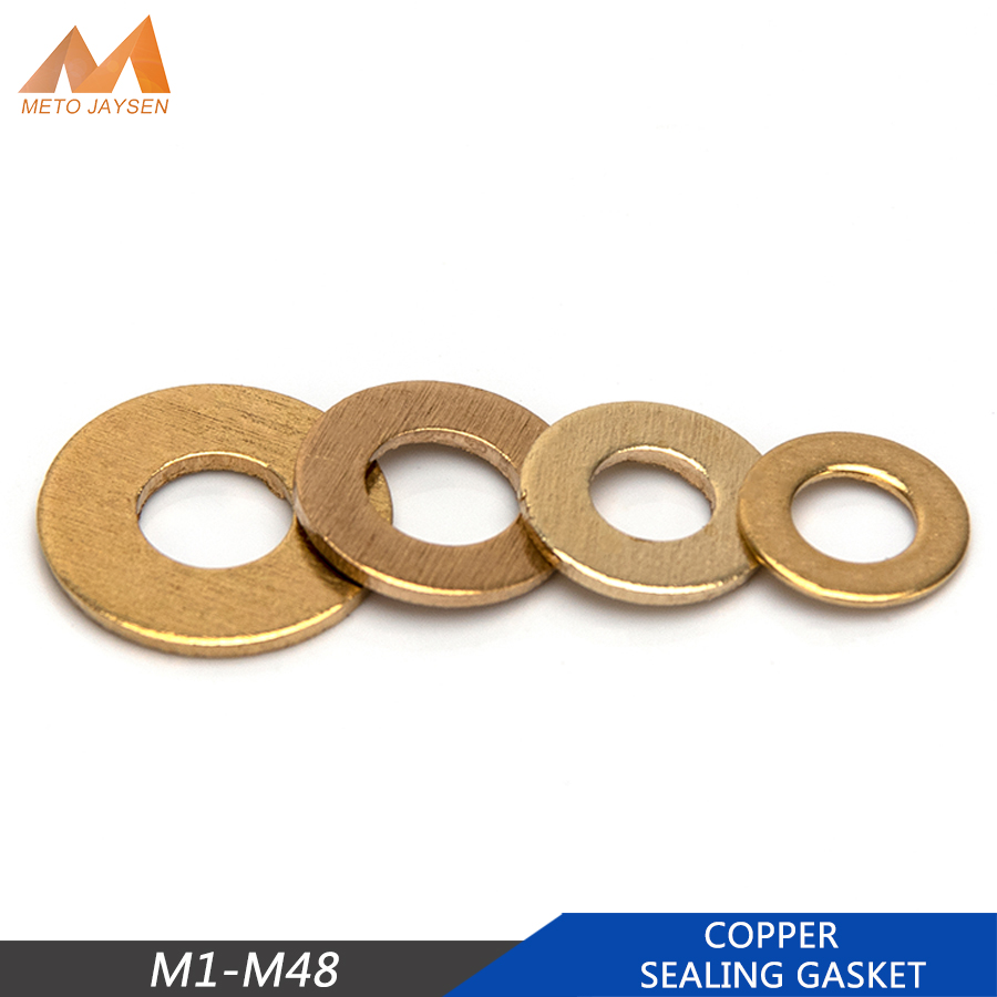 Flat Ring Washers Copper Sealing Gasket M5 M6 M8 M10 M12 M14 M16 M18 M20 M48 