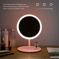 LED Light up Makeup Mirror Adjustable Dimmable USB Tabletop Cosmetic Mirrors with Storage Dish Household Supplies Mirrors