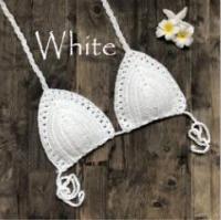 crochet bikini  Handmade Hooks Women Boho Beach Bralette Holder Knitted Swimwear Brazilian Bikini Top