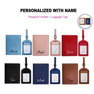 * Cute Personalised Passport Cover with Names Unique Engraved Passport  Holder