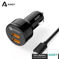 Aukey CC-T8 36W ที่ชาร์จแบตในรถพอร์ตคู่เอาท์พุทได้รับการรับรองจาก Qualcomm การชาร์จอย่างรวดเร็ว3.0ที่ชาร์จความเร็วสูงแท่นชาร์จ