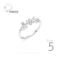 New! (Silver925) แหวนเงินแท้ เพชรCZ แหวนเพชร Sterling Silver Ring 5