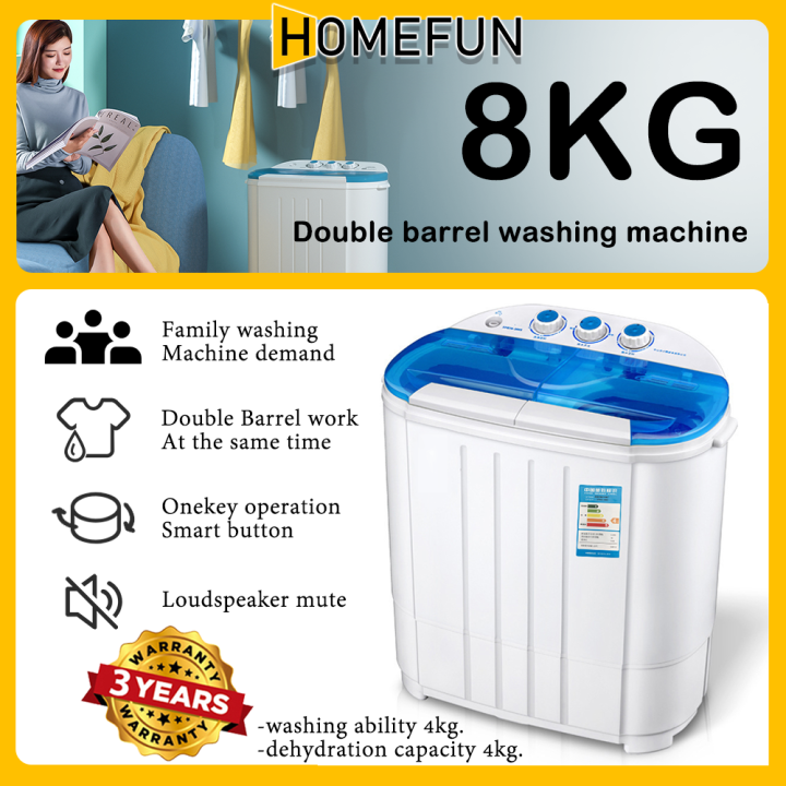 HOMEFUN Double barrel Washing Machine with dryer Washing Machine Baby