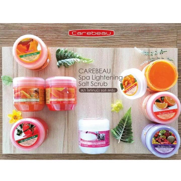 ส่งฟรี-carebeau-spa-แคร์บิว-สปา-ไลท์เทนนิ่ง-ซอลท์-เกลือสปา-ขัดผิว-สูตรมะขาม-yoko-spa-salt-โยโกะ-มีส่วนผสมของ-aha-วิตามินอี-คอลลาเจน-700มล