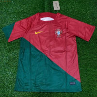 Jersey (สต็อกเพียงพอ) PRIA Men MERAH Teamning PORTUGAL HOME WORLD CUP Qatar 2023 Red IJO PREMIUM Import HQ Futsal Football T-Shirts S-5XLคุณภาพสูง size:S-5XL