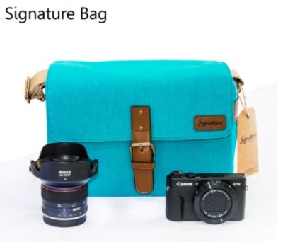 กระเป๋ากล้อง SIGNATURE BAG STREET BLUE S1149 เหมาะสำหรับกล้อง mirrorless พร้อมเลนส์ 2 ตัว