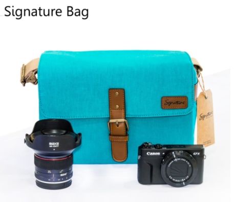 กระเป๋ากล้อง-signature-bag-street-blue-s1149-เหมาะสำหรับกล้อง-mirrorless-พร้อมเลนส์-2-ตัว