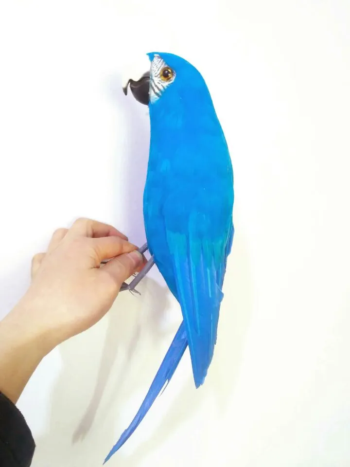 Cute Simulation Yellow-blue-white Bird Hard Model Plastic&feather