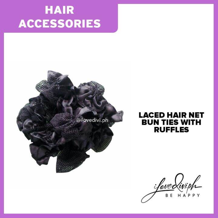 ilovedivi 1pc Laced Hair Net Bun Siopao Ties with Side Raffles | Lazada PH
