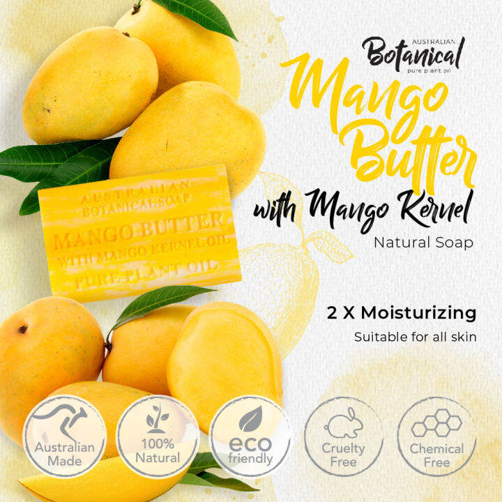 Australian Botanical Body Bar Soap Mango Butter Vitamin C Sabun Mandi
