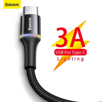 Baseus 3A USB Type C สายเคเบิลสำหรับ Xiaomi Poco,S20 Samsung Galaxy X3 S10หัวเว่ยชนิด-C ชาร์จได้เร็วโทรศัพท์มือถือ