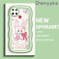 Chenyyka เคสสำหรับ Realme C12 Narzo 20 Narzo 30A C25 Narzo Narzo C25s 50A เคสการ์ตูนกระต่ายสีชมพูน่ารักสีสันสดใสขอบครีมกันกระแทกแบบใสนิ่มเคสมือถือสร้างสรรค์โปร่งใสลายกล้องถ่ายรูปเรียบง่ายฝาครอบป้องกันซิลิโคน