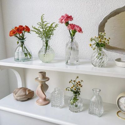 O•urHome [แจกันแก้ว] Glass vase ที่เรียบง่ายชัดเจนแจกันน้ำฝนตกแต่งบ้านเครื่องประดับห้องนอนห้องนอนอุปกรณ์ประกอบฉากภาพร้านอาหารตกแต่งโรงแรม