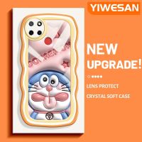 "YIWESAN เคสสำหรับ Realme C12 Narzo 20 Narzo 30A C25 Narzo C25s Narzo 50A ลายการ์ตูนดาวสีชมพูโดราเอมอนขอบคลื่นกันกระแทกแบบใสนิ่มเคสมือถือเคสโปร่งใสลายกล้องถ่ายรูปสร้างสรรค์ซิลิกาเจลฝาครอบป้องกัน"