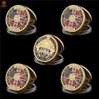 5Pcs WW II 1944.6.6 D-Day Norman War 70th Anniversary Sword Omaha Golden Beach Gold Military Challenge Coins Collectibles